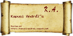Kapusi András névjegykártya